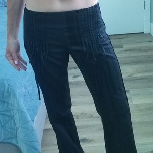 Roberto Cavalli wool pants w/ fringe size 38 Italy
